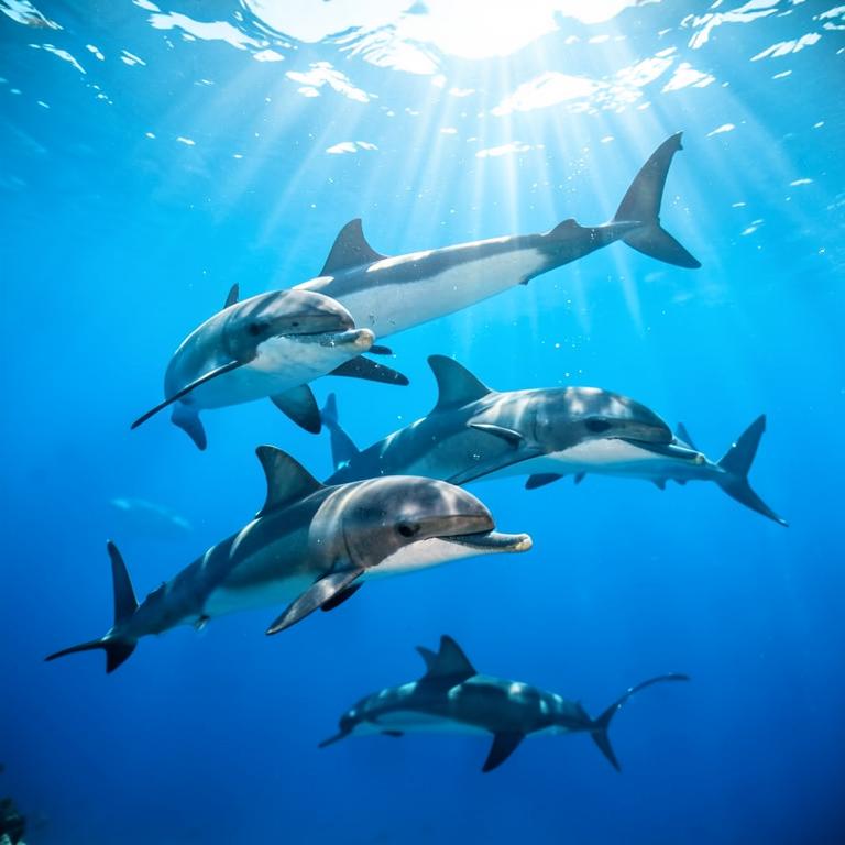 Dolphins underwater photograph